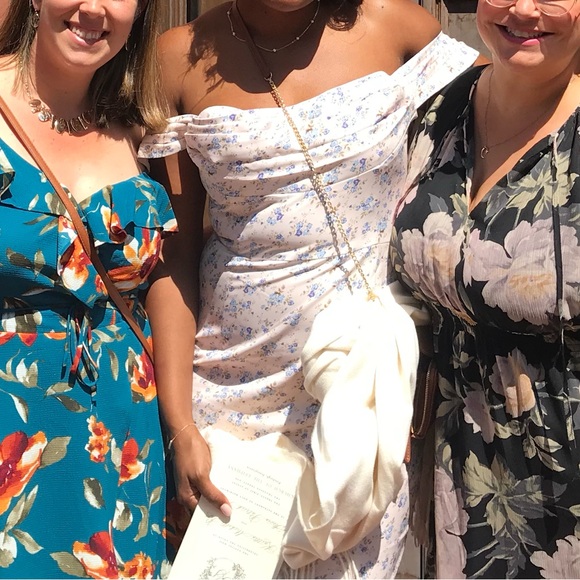 Lavish Alice Bardot Floral Cowl Neck Off Shoulder Cocktail Dress - Picture 13 of 15